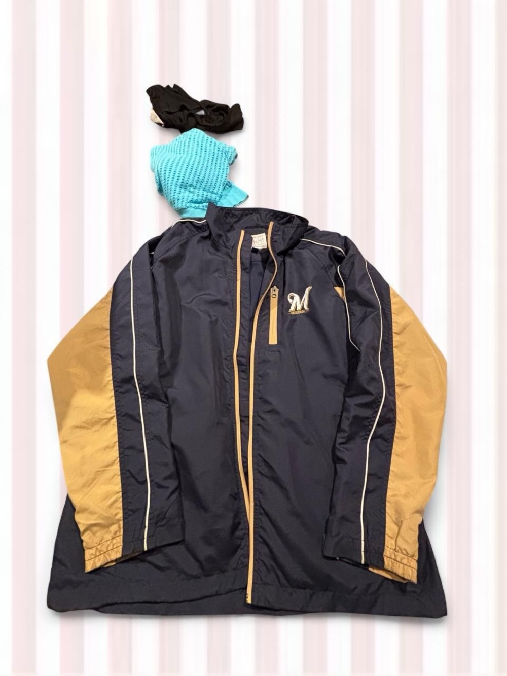 MLB Navy and Gold Lightweight Windbreaker Jacket